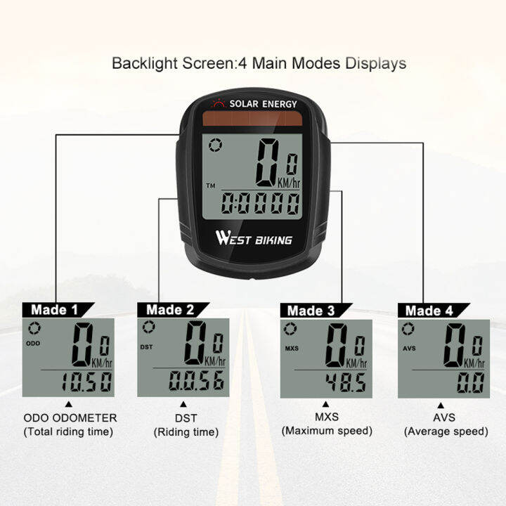 kkmoon-พลังงานแสงอาทิตย์จักรยานคอมพิวเตอร์ไร้สายกันน้ำจักรยาน-s-peedometer-วัดระยะทางปลุกอัตโนมัติจักรยานคอมพิวเตอร์