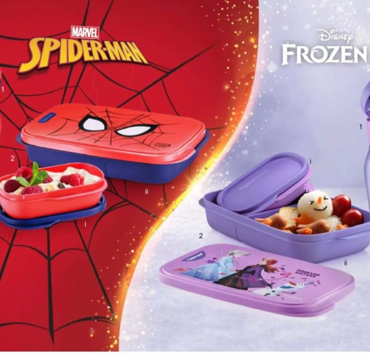 Tupperware Frozen / Spiderman Lunch Box / Bento / Food Container