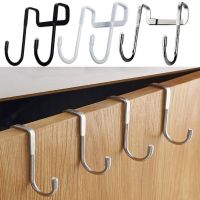 Stainless Steel Cabinet Door Hook Over Door Hooks S Shaped Bag Hanger Towel Hook for Kitchen Bathroom Cabinet Cupboard Clothes