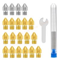 20Pcs Stainless Steel  Brass MK8 Extruder Nozzles 0.2mm  0.4mm  0.6mm  0.8mm with Cleaning Needles  Wrench Kit 3D Printer Parts