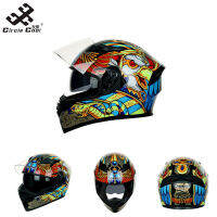 Circle Cool Dual Lens หมวกกันน็อคมอเตอร์ไซค์ Cool Graffiti Patterns Full Face Racing Motobike Helmets【cod】