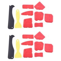 18 Pieces Silicone Sealant Finishing Tools Smoothing Caulking Tool Kit for Kitchen Bathroom Floor Sealing, Red