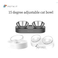 【คุณภาพสูง】Petkit ชามอาหารแมว พร้อมแผ่นซิลิโคนอย่างดี สำหรับรองชามอาหารสัตว์