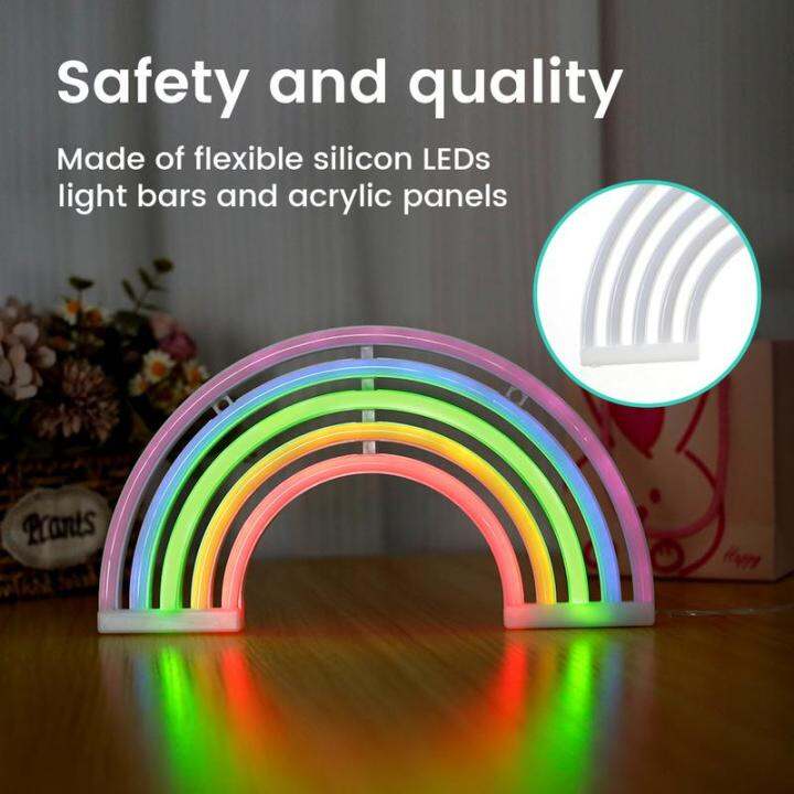 usb-รุ้งแสงนีออน-หลากสีน่ารักปากการูปหัวใจรุ้งใช้แบตเตอรี่ไฟ-led-สีรุ้งแสงนีออนรุ้งสำหรับตกแต่งห้องจัดปาร์ตี้