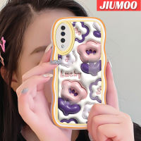 JIUMOO เคส A30s A50s A50กาแล็กซี่ปลอกสำหรับ Samsung 3D ดอกไม้โชคดีดีไซน์ใหม่เคสมือถือกันกระแทกแบบใสนิ่มเคสโปร่งใสลายกล้องถ่ายรูปซิลิกาเจลที่สร้างสรรค์