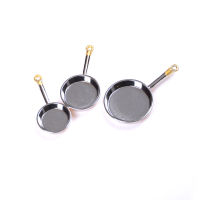 BIESE ?Hot Sale?3 Pcs Dollhouse Mini Metal Frypan Frying Pans Cooking Pot Cookware Toy