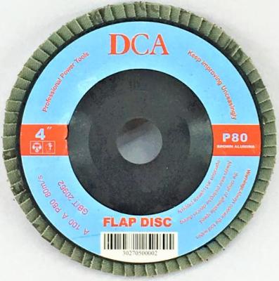 DCA ใบเจียร จานทรายซ้อน 4 นิ้ว Flap Disc หลังแข็ง เบอร์ 80 (แพ็ก 10 ใบ)