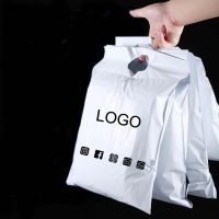 50 Pcs Express White Handle Envelope Bags Courier Poly Shipping Mailing Packaging Parcel Storage Custom Print Logo