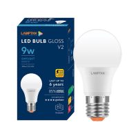 หลอดไฟ Lamptan LED Bulb GLOSS V.2 (10,000ชม.) 6W รุ่นที่ขายดีที่สุด ขั้ว E27 ให้แสงสว่างสีขาว Day Light และสีเหลือง Warm White มีรับประกัน1ปี