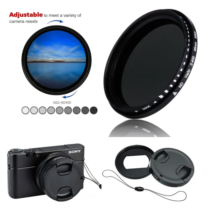 Variable ND Filter ND2400 Neutral Density & Adapter Ring เลนส์ Keeper