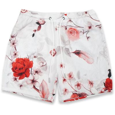Kinetic Kings The Flower Mens Shorts Quick Dry Breathable Knee Mesh Shorts Professional Training Running Shorts Flower Japanese Style