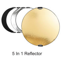 43";110cm 5 In 1 Portable Reflector Photography Handhold Collapsible Multi Disc Round Light Diffuser Reflector For Photo Studio