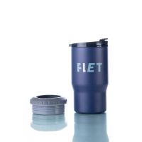 FLET Can Cooler - แก้วเก็บความเย็น ใส่กระป๋องได้ทุกอย่าง เครื่องดื่มเย็นนานตลอดวัน - สีน้ำเงิน แก้วเก็บอุณหภูมิ