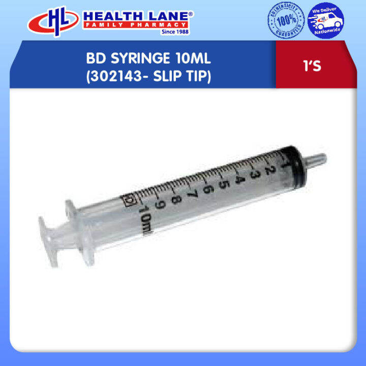 BD SYRINGE 10ML (302143 SLIP TIP) 1'S Lazada