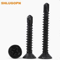 10pcs Phillips flat Countersunk Cross head self drilling screw Black Stainless steel 410 M4.2 hardiflex screw for sheet metal