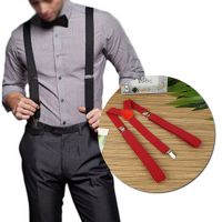 【YF】❇  Hot Sale Suspenders Men 2.5CM Wide Fashion Adjustable Clip-on Y-Back Elastic Pant Braces