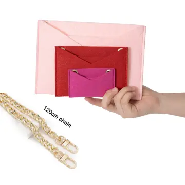 Felt organizer handbag Kirigami insert with Golden chain Crossbody