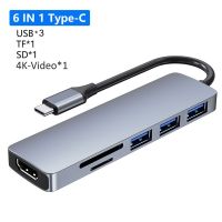 【Best-Selling】 liaoxian3105992120 USB 3.0 Type C Hab Adapter 6 In 1 Dual USB Type C Dock สำหรับ MacBook Pro พร้อม4K วิดีโอ USBC SD TF MicroSD Reader HUB Splitter