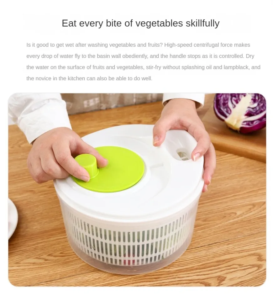 Kitchen Household Salad Vegetable Spinner Dryer And Strainer With Double  Layer Water Draining For Fruits And Vegetables