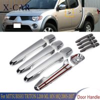 X-CAR 8 PCS Car Black Chrome Exterior Door Handle Cover Trim Car Essories For MITSUBISHI TRITON L200 ML MN MQ 2005 2006-2017