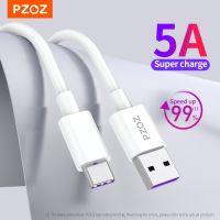 PZOZ 5A USB Type-C Cable For Huawei P40 P30 P20 P10 Mate 40 30 20 X2 nova 7 8 Pro Mobile Phone Charger Fast Charging USB C Cable Wall Chargers