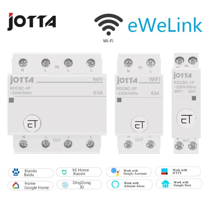 Jotta Wifi ควบคุมระยะไกลโดยเบรกเกอร์ Ewelink ควบคุมด้วยเสียง Amazon Alexa และ Google Home Rdcbc 1P 2P 4P