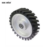 200*50mm Serrated Rubber Contact Wheel Belt Sander Polishing Wheel Abrasive Belts Set Cleaning Tools