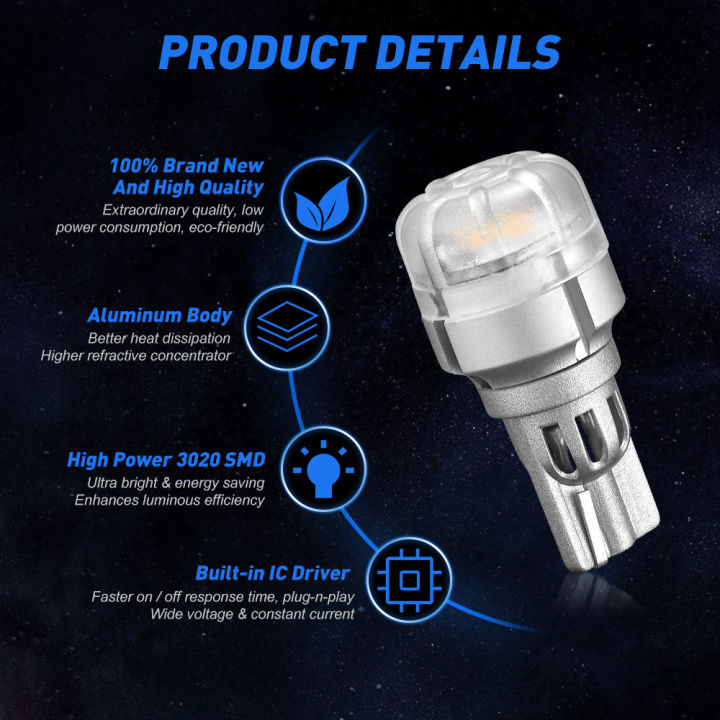 หลอดไฟไฟ-led-t15-3020smd-12v-คู่-novsight-ไฟเบรคสีขาว560lm-ไฟถอยเปลี่ยนหลอดไฟ2w