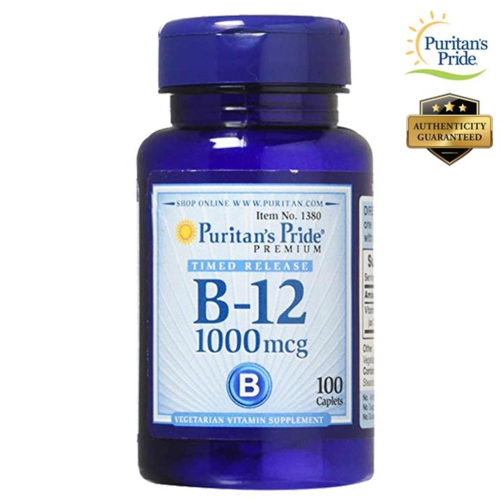 Puritan's Pride Vitamin B-12 1000 Mcg Vitamin B12 Timed Release 100 ...