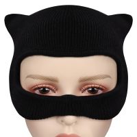 [Hana Clothing Store] Selina Kyle Mask Beanies ผู้หญิงหน้ากากคอสเพลย์หมวกกันน็อก Masquerade ปาร์ตี้ฮาโลวีนเครื่องแต่งกาย Props Skull Cap