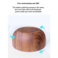 Natural Acacia Wooden Bowl Wood Grain Basin Fruit Plate Rice Ramen Salad Container Kitchen Tableware