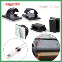 LIANGYAOKU ตัวยึดตัวหนีบสาย USB แน่น20/60/100ชิ้นหัวเข็บขัดที่หนีบสายไฟพลาสติกที่ยึดตัวล็อกสายการจัดการสายไฟ