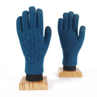 LANMREM Double-layer Keep Warm Touch Screen Gloves Female 2022 Winter New Knitted Sweater Glove Womens Outdoor Riding Non-slip