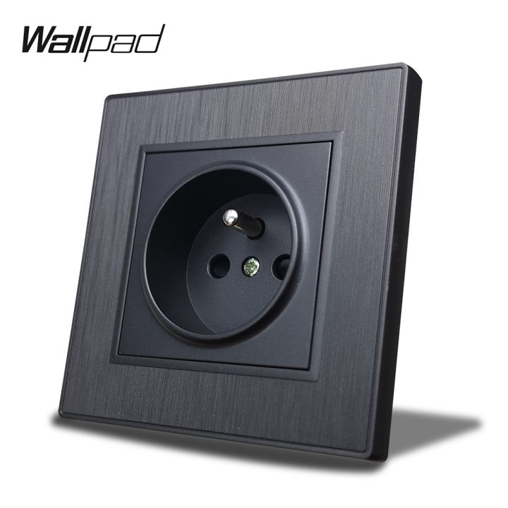 new-popular89-wallpad-s6ฝรั่งเศส-outletwallplug-ไฟฟ้า3สี-brushedplastic-เลียนแบบอลูมิเนียม