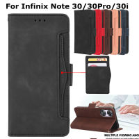 แม่เหล็กติดโทรศัพท์เคสสำหรับ Infinix Note 30 5G Note30 4G เคส Infinix Note 30 Pro Note 30i หนัง PU สไตล์เรโทรเคสหลายช่องเสียบบัตร