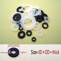 ◄♙☌ 100pcs M1.5 M2 M2.5 M3 M4 M5 M6 M8 M10 M12 White Black Plastic Nylon Flat Washer Plane Spacer Insulation Gasket For Screw Bolt