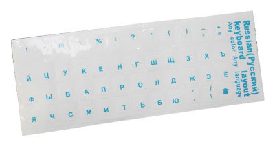 【cw】Clear Russian Laptop Transparent Keyboard Sticker Russian Language Letter Sticker Film with Light Color Laptop Keyboard Cover ！