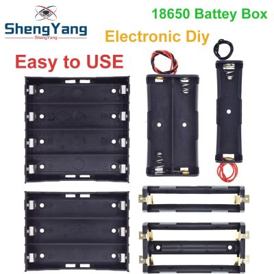 ABS 18650 Power Bank Cases 1X 2X 3X 4X 18650 Battery Holder Storage Box Case 1 2 3 4 Slot Batteries Container With Wire Lead