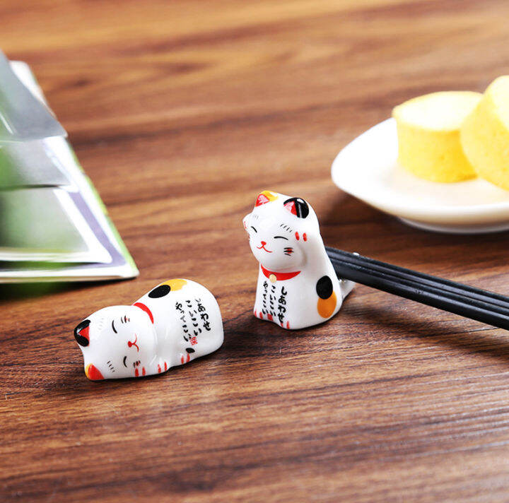 restaurant-chopstick-pillow-cute-chopstick-holder-little-cat-pen-holder-chopstick-pillow-maneki-neko-chopstick-rack-maneki-neko-ceramic-chopstick-rack