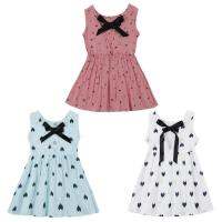 Baby Girl Dress Love Pattern Sleeveless Pink Backless Crocodile Pattern Cotton Soft Everyday Casual Dress  by Hs2023