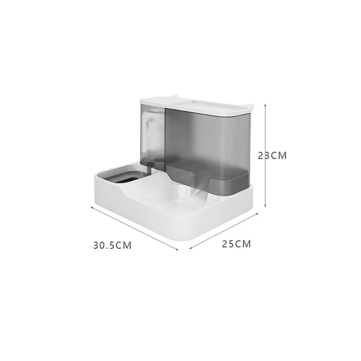 3-8l-ความจุมากเครื่องจ่ายอาหารอัตโนมัติแมวเครื่องจ่ายน้ำแห้งเปียกบรรจุภัณฑ์เก็บรักษาอาหารสุนัขแยกชามน้ำดื่มอุปกรณ์สัตว์เลี้ยง