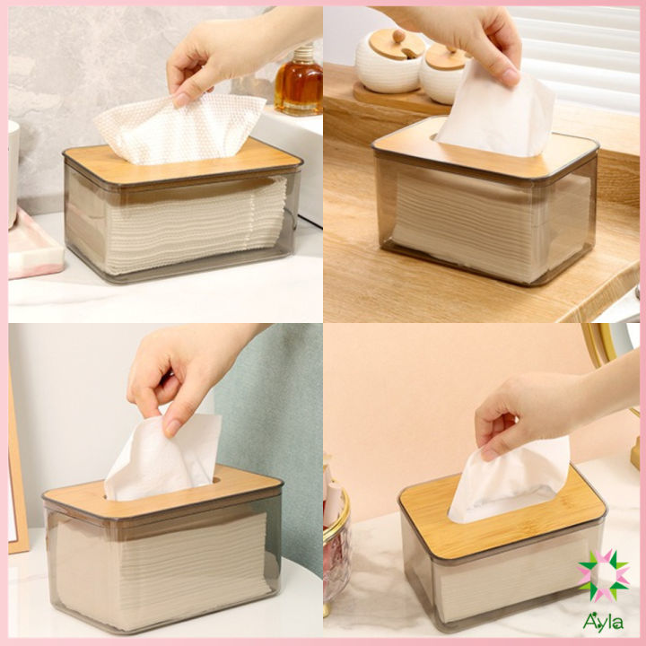 ayla-กล่องใส่ทิชชู่แบบใส-เก็บทิชชู่-กล่องกระดาษทิชชู่แบบถอดได้-tissue-box