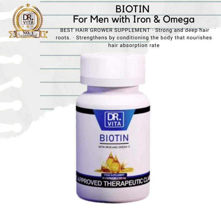 Dr. Vita Biotin Men with Iron and Omega Biotin is also known as vitamin