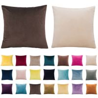 ☼☜ Ready Stock 40x40 45x45 50x50 55x55 60x60 cm Square Large Velvet Plain Cushion Cover Throw Pillow Case Home Sofa Decor