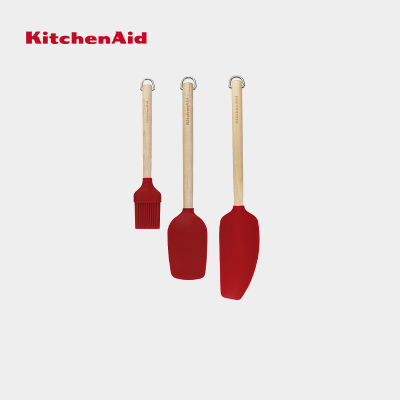 KitchenAid Birchwood 3pc Baking Set - Empire Red ไม้อัดทำขนมเซต 3 ชิ้น