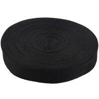 4pcs 25mmx20M Roll Nylon Tape Strap for Webbing Bag Strapping Belt Making DIY Craft - Black