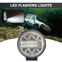 High-brightness LED Strobe Work Lamp 102W Round Offroad Driving Fog Light 6000K Aluminum Alloy Reversing Lamp Car Boat Tractor