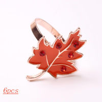 Halloween Napkin Buckle Tissue Ring Napkin Ring Ornaments Leaves Maple Leaf Decorate Dining Party Holiday For Home Kitchen Bar