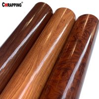 30x100cm Self-adhesive  Wrap Vinyl Wood Grain Textured Car Internal Stickers Wallpaper Furniture Wood Grain Film Car Decoration Bumper Stickers  Decal