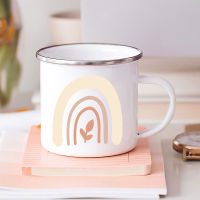 Rainbow Print Enamel Coffee Mugs Cute Creative Breakfast Dessert Milk Water Cups Party Beer Drinks Juice Mug Kitchen Drinkware